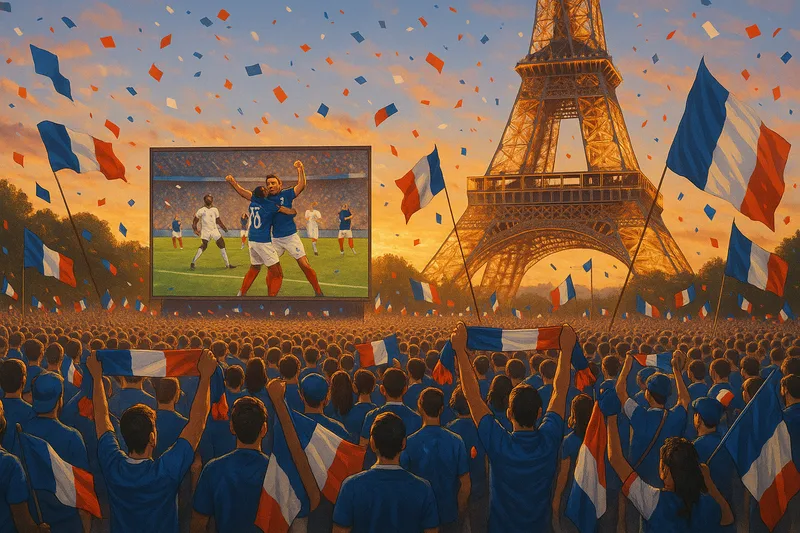 Fan zone Champ-de-Mars (7e) : supporters des Bleus devant un écran géant