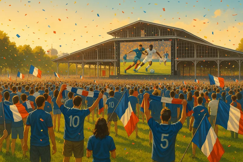 Fan zone Club France – Parc de la Villette (Paris 19e) : supporters des Bleus devant un écran géant