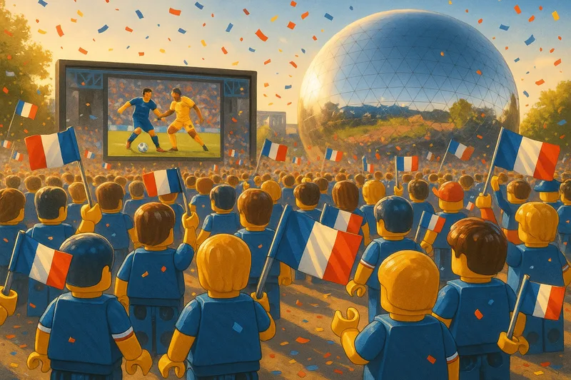 Fan zone Fan Zone LEGO officielle (Paris 19e) : supporters des Bleus devant un écran géant