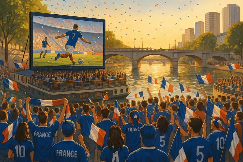 Fan zone Quai de la Photo (Paris 13e) : supporters des Bleus devant un écran géant