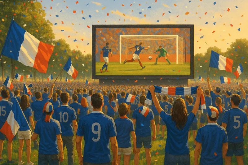 Fan zone Parc de la Villette (19e) : supporters des Bleus devant un écran géant